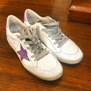 Golden Goose Ballstar 36 Purple glitter EUC